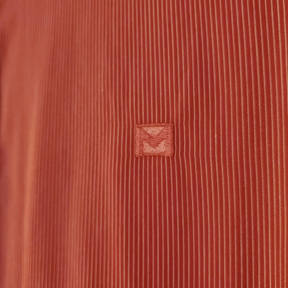 Michael Kors Pinkish Red Pinstriped Button Down Mens L - Picture 3 of 9
